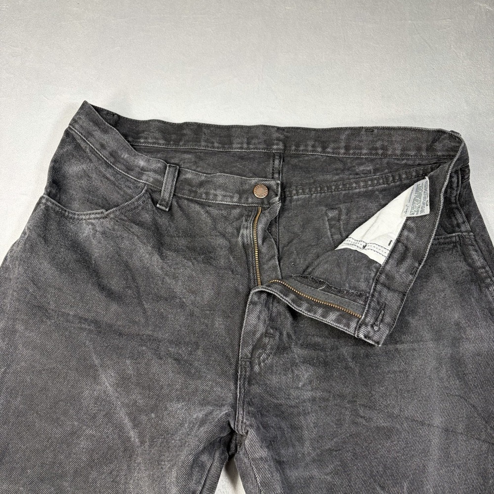 Vintage Rustler Jeans Men's Size 38x29 Black Faded Splattered Denim Straight - Picture 5 of 10